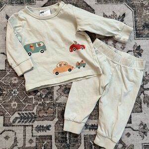 H&M Cream Baby Pajama Set